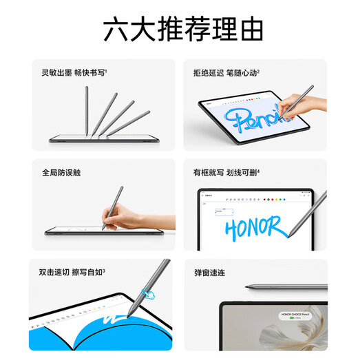 荣耀（HONOR）亲选小珑智联手写笔荣耀原装平板 9专用触控笔智能蓝牙连接防误触低延时4096级压感学习官方电容笔 荣耀亲选【平板9/X9pro手写笔】