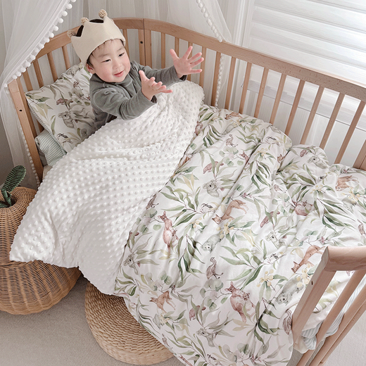 Blue Class A knitted cotton quilt cover single cotton children's spring and summer bean quilt single piece baby autumn kindergarten baby quilt cover Class A 200g knitted cotton Jungle Adventure-BL single quilt cover 120*150cm