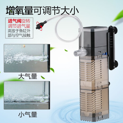 森森鱼缸内置过滤器三合一水泵增氧泵CHJ微型小水泵迷你过滤换水泵 CHJ1502+原装棉2片