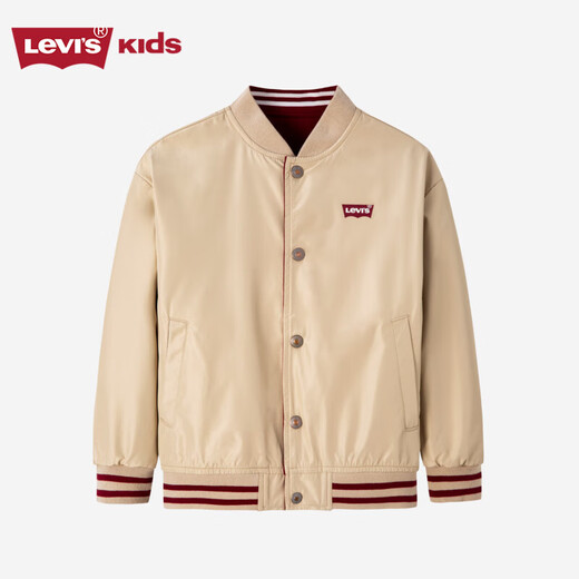 LEVI S Children's Jacket Autumn Reversible Windproof Baseball Jacket for Boys and Girls Herbal Red