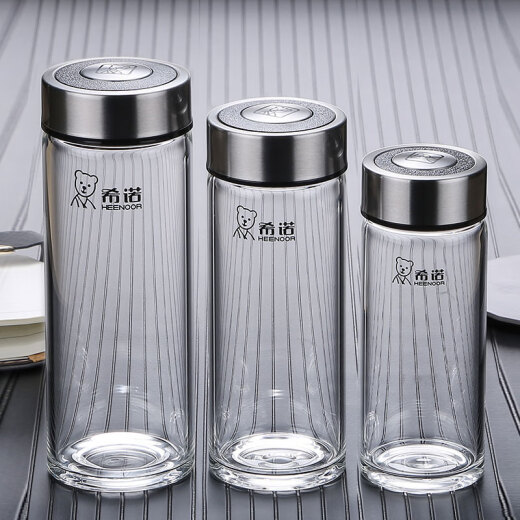 Caza de vidrio de vidrio de vidrio de Heenoor Sino a gran capacidad engrosada de la oficina portátil de la oficina para hombres para la taza del hogar para mujeres con tapa XN-6191-41 Copa de copa Copa de copa Descalación 0 ml 0 piezas