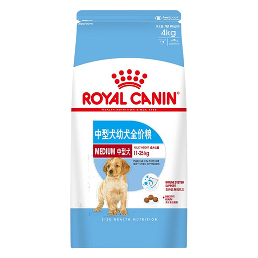 ROYAL CANIN Royal Canin Food MES30 Medium-sized Dog Weaning Period Milk Cake MEJ32 Puppy Dog Food M25 General Full-price Main Food for Adult Dogs 2-12 months old MEJ32 Medium-sized Dog Puppy Food 4kg