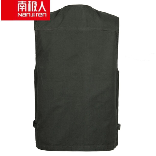 Anjiren Light Luxury High-end Men's Clothing Spring and Summer Middle-aged and Elderly Multi-Pocket Vest Men's V-neck Waistcoat Dad's Clothes Outdoor Fishing Photography No. 2 - Snap Style - Khaki 3XL (recommended to wear 155Jin [Jin equals 0.5kg] - 170Jin [Jin equals 0.5kg], )