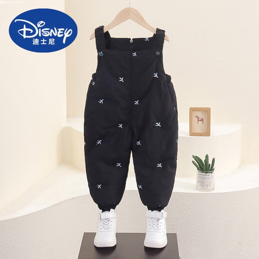 Disney Children's Winter Down Pants 2024 New Baby Style Down Overalls for Boys and Girls Winter Comfortable Warm Pants Black 90cm