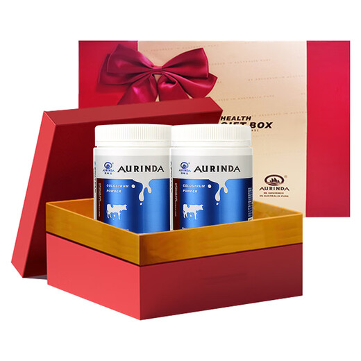 AOLINDA Australia Importada de calabollo de carne de res inmunoglobulina LGG1000mg Regalo de lactoferrina para personas de mediana edad y ancianos 2 latas de calostro y embalaje de caja de regalo