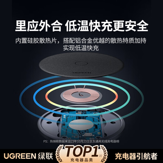 Green Link Apple Wireless Charger Suitable for iPhone15/14/13/12ProMax/11/X/8P Huawei Xiaomi Samsung Android Phone Headphones 15W Desktop Charging Board Base