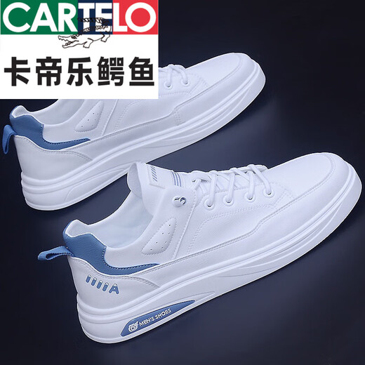 Cartelo Summer Chaussures respirantes Chaussures tendance des hommes Chaussures blanches pour hommes polyvalents Chaussures de sport décontractées de style coréen 9859 noir 43