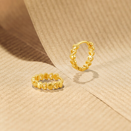 Saturday Blessing Yellow 18K Gold Earrings Love Gold Earrings Earrings Girls Birthday Gift C0913183 Pair