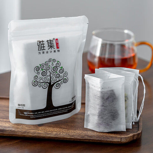Yaji Tea Bag Corn Fiber Tea Bag Tea Bag Filter Bag Empty Tea Bag Disposable Environmentally Friendly Marinade Bag 120 Pieces Drawing Style 120 Pieces (7*9cm)