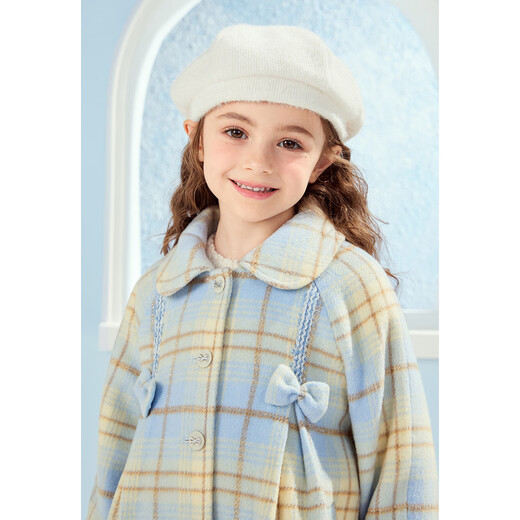 MiniPeace Children's Winter Girls' Coat FBAAE4D18 Salt Spray Blue 150 cm