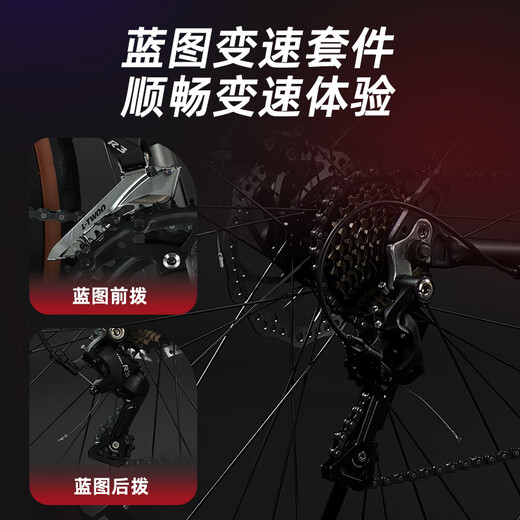 飞鸽（FLYING PIGEON）飞鸽公路自行车700C跑车成人男女青少年大中小学生车竞速骑行单车 超越钢架-公路把-黑色 24速入门级