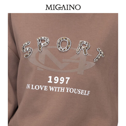 MIGAINO Women's 2025 Autumn New Urban Light Outdoor Sweatshirt Half Skirt Casual Sports Suit MO32MC001 Coconut Shell Color 160/84A/M