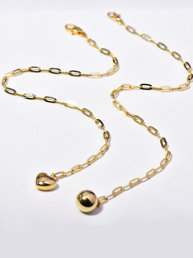 Caizhi Korean popular Korean 14K gold necklace bracelet for women three-dimensional full love gold ball thick adjustable bracelet 10k gold ball 14k gold bracelet