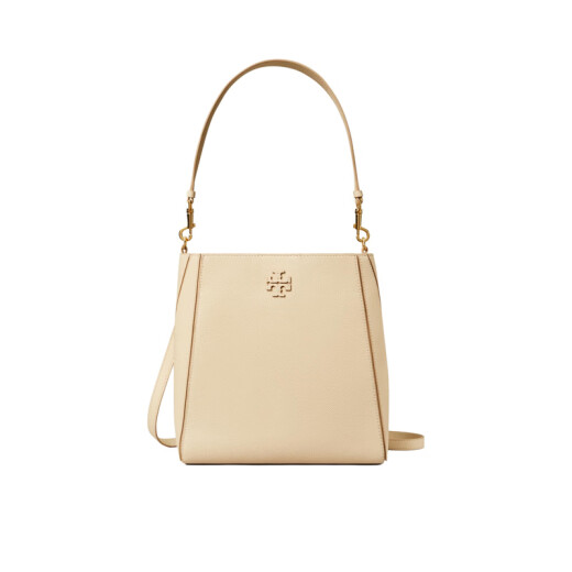 TORY BURCH TB women's bag Tang Li Baiqi's new women's MCGRAW medium-sized deformation bucket bag one-shoulder crossbody bag women's bag cheese white 158499 724