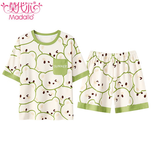 Modal pajamas with chest pad for women for summer thin shorts shorts suit for sweet and cute loose women's home clothes can be worn outside GXT1047 L (recommended 95-115Jin [Jin equals 0.5 kg])