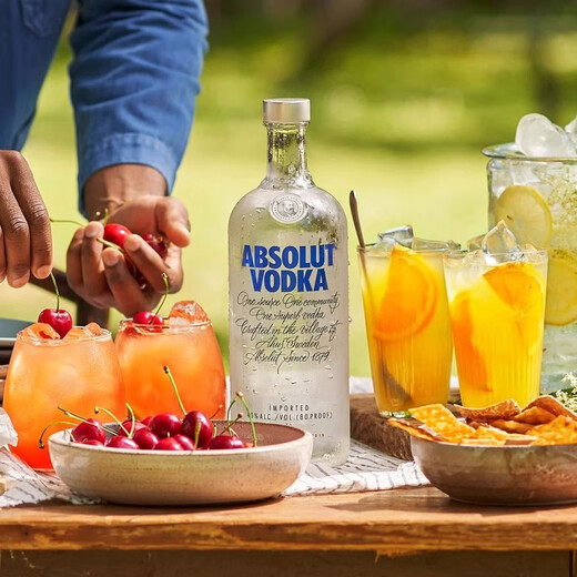 Absolut Original 1L Vodka 1000ml Klassiker Original Original 40-Grad Spirit Original importiert Cocktail Fremdwein Original 1000 ml 1 Flasche codiert nackte Flasche