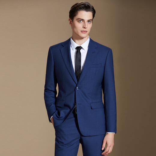Antonio 100% worsted Australian wool suit two-piece business formal suit suit men's autumn and winter groom's wedding dress Haze Blue 48B (175/96B)