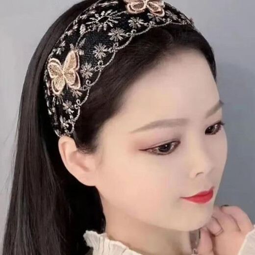 Dream wide toothed headband with bow, white hair cover artifact, lace hairband, hairpin, hairpin, female headband, butterfly gold