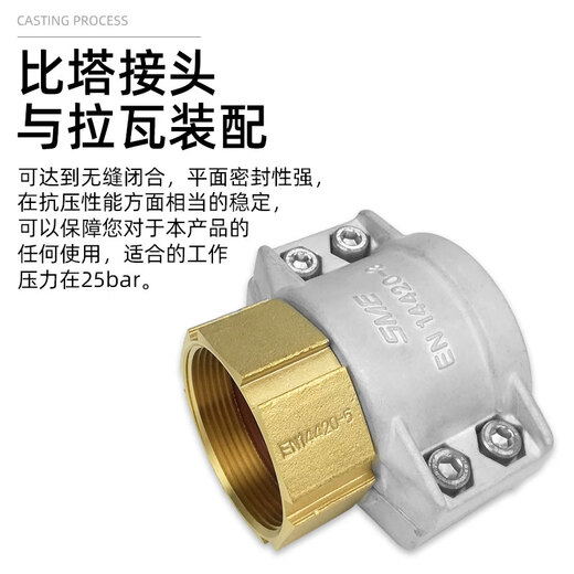 
SME brass mount EN14420-5 tanker oil pipe quick joint GA external thread smooth pipe tail quick joint DN40 1-1/2 inch