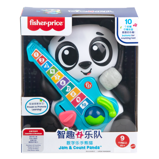 费雪（Fisher-Price）生日礼物数字颜色学习早教玩具-智趣乐队数字乐手熊猫JFK45