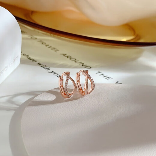 Qi Xiaomi Xiaoyu Earrings Girls Earrings 2025 New Niche Design High-end Fashion Earrings Earrings Women's Earrings Earrings Rose Gold
