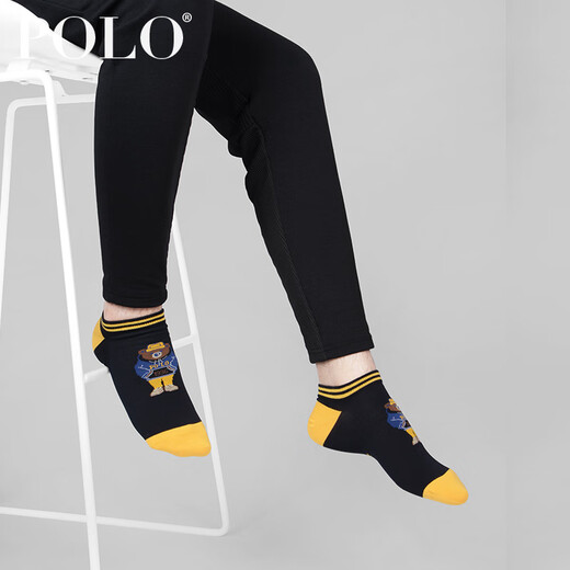 Calcetines de polo calcetines de algodón de algodón delgado para hombres tendencia de personalidad de oso oso