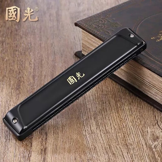 Guoguang 24-Loch-Mundharmonika Polyphonica C-Tune Mundoniconica Advanced Deutsch importiert Gong Erwachsene Anfänger Professionelle Leistungsniveau [High-End-Leistungsniveau] Guozhimeng 24-Loch Polyphonica C-Tune Black [kein Fingerabdruck]