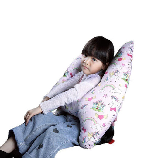 驰卡行儿童车载睡觉神器后排汽车抱枕小孩长途坐车枕头安全带护颈防勒脖 蓝恐龙【可拆洗-升级内胆-透气】 汽车儿童头枕腰靠自驾游神器