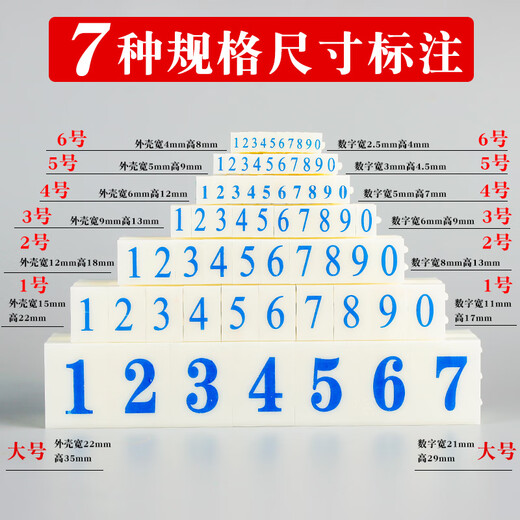 Digitale Kombination beweglicher Typ Dichtungsdatum, Zeichencode, Jahr, Monat, Tag, chinesische Zeichen, einstellbare Anzahl, abnehmbare, quadratische rote Druckplattform 9864 für allgemeine Papieroberfläche geeignet