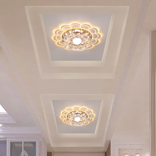 微伙客厅led射灯水晶过道灯走廊灯玄关灯嵌入式个性入户走道阳台筒灯 20CM-5W暖光【明装】