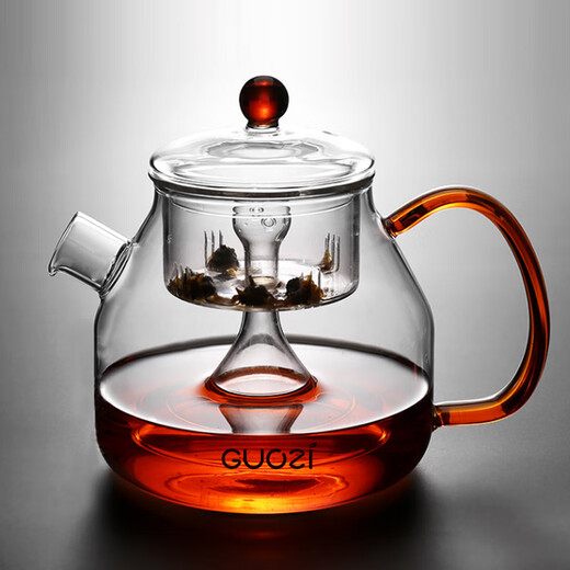 Guozi floral and moist glass tea set, one pot and four cups GZ-S39