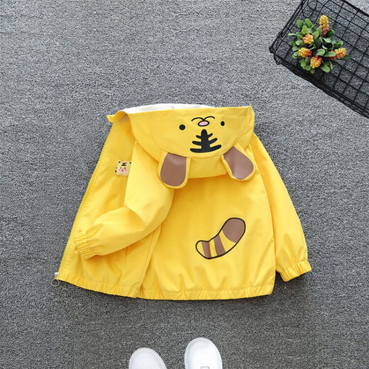 G.DUCKKIDS Little Yellow Duck Boys' Jackets Spring and Autumn Children's Clothes Children's Hooded Jackets Boys Autumn Clothes Baby Tops Yellow 90 Size 1~2 years old 80-90cm