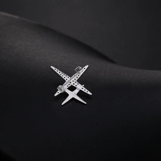 MOLC exquisite small brooch, high-end men's corsage, suit collar button pin, shirt collar badge, birthday gift for boyfriend, star brooch-XZ0195 silver