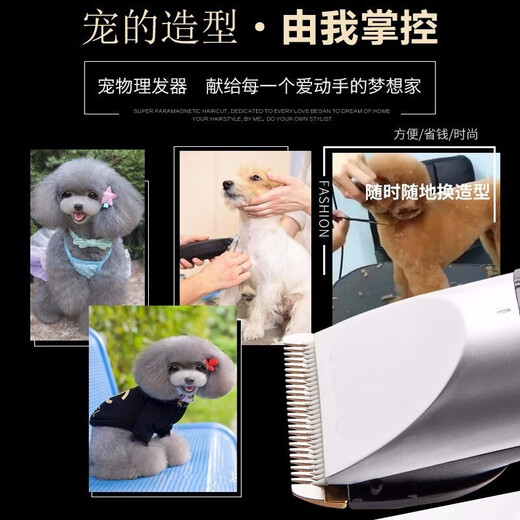 Paike pet electric clipper, dog shaver, cat and cat nail polisher, dog hair professional shaver, high-power electric clipper, basic model, 8-piece set