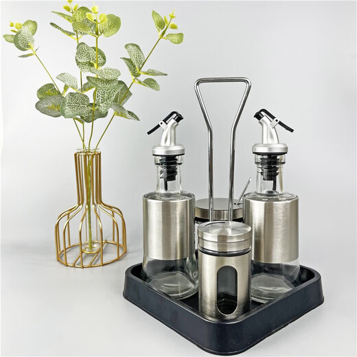 Hotel supplies table condiment bottle condiment jar set glass condiment jug commercial restaurant unit canteen combination 200 ml condiment bottle condiment jar toothpick bottle combination