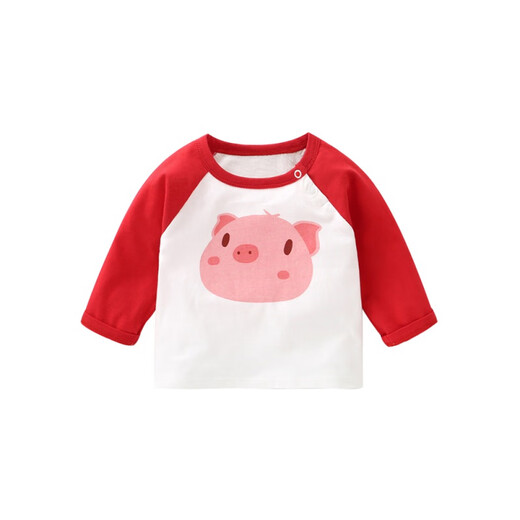 G.duck 儿童t恤长袖女婴儿衣服男童纯棉T恤春装春秋宝宝童小童上衣打底 深蓝色 Y6189白色小熊 100 cm