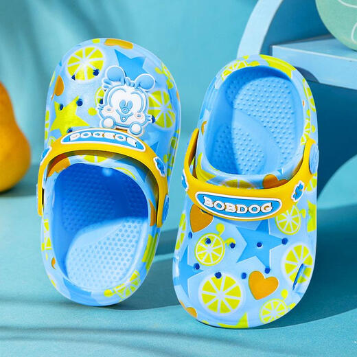 Babudou Babudou children's hole shoes new summer printing beach shoes for boys and girls aged 1-5 years old eva sandals and slippers 8025 light blue 140 yards inner length 13.5cm