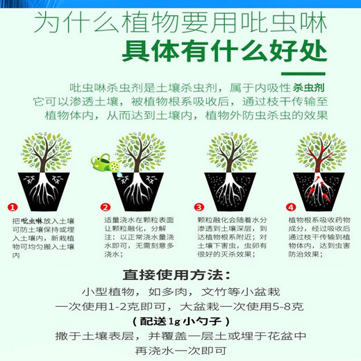 Plant easy imidacloprid insecticide granules for gardening potted orchids and succulent general soil insecticide and insect repellent small white medicine