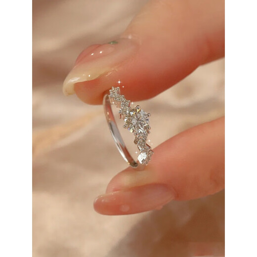 DL 1998 Fat Donglai same style rose gold ring 18k secret blue independent design star dream moissanite diamond women light luxury silver 18K rose gold No. 18