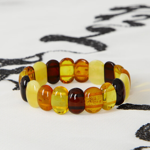 Famous Amber Family amber beeswax bracelet for men and women amber combination Duobao hand row natural amber birthday gift about 10mm