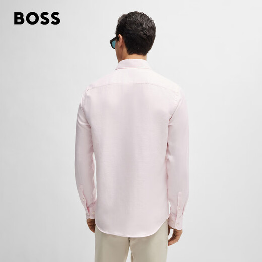 Boss Men de style décontracté Shirt Twill mixte 688-Light Pink XL (41)