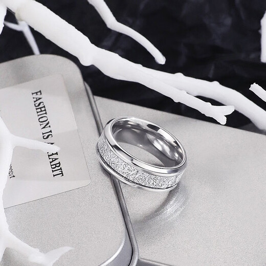 MOLC European and American ring men's trendy single ring simple index finger personality light luxury niche hip-hop ring birthday gift R0191 <Rime Ring> No. 9