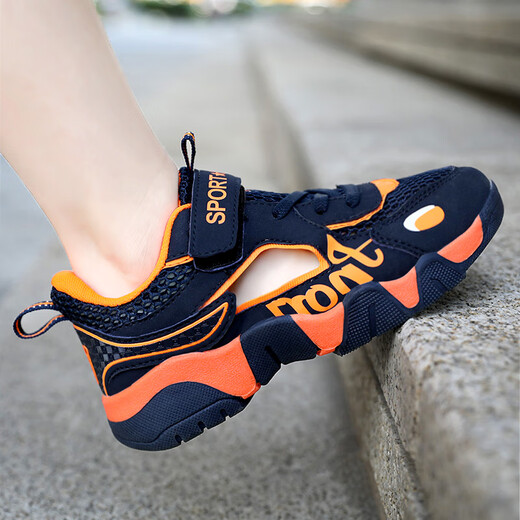 361 Off-Code-Marke Kinderschuhe Marke Jungen-Netzschuhe atmungsaktives Netz 2025 Sommer Neue Kinderschuhe Laufen L733 Lake Blue 30