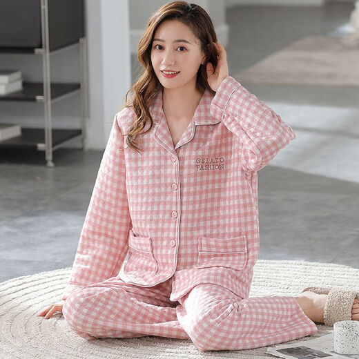 Yalu pajamas for women in autumn and winter thin cotton 2025 new mezzanine air cotton home clothes for outdoor wear XP4839/TF6105 M [80100Jin[Jin equals 0.5 kg]]