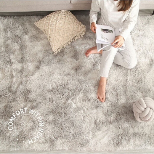 Tsundere Bear Nordic Style Carpet Bedroom Internet Celebrity Long Hair Cute Girls Room Bedside Blanket Cooling Room Living Room Can Be Customized Full Gray White [Store Manager Recommendation] 60cm*160cm [Sales Model]