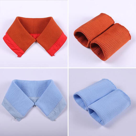 Mumingerlai Down Jacket Collar Protector Clothes Anti-Dirty Collar Protector Winter Knitted Thread Fake Collar Cover Men's Removable Collar Removable and Washable Unisex Black Threaded Unisex One Size