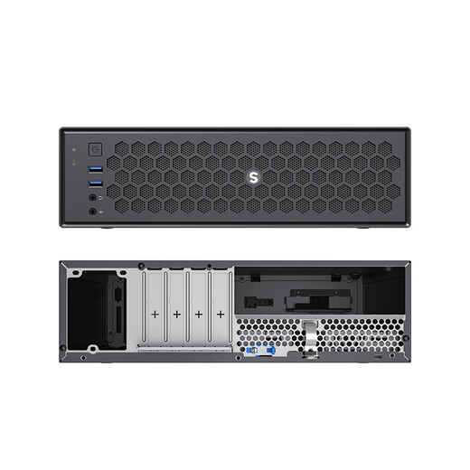 游戏帝国（GAMEMAX）商祺S5商用桌面8L电脑机箱电源套装EMI信创（可定制/matx/蜂窝散热面板/275W/配风扇）