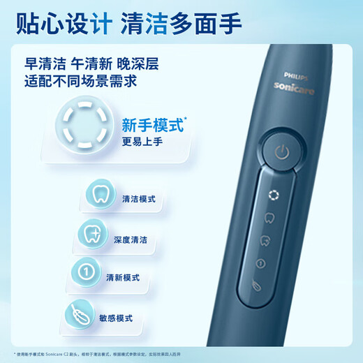 Philips Electric Toothbrush Diamond 3 Series Professional Cleaning and Tooth Care HX6730 Upgraded Couple Gift for Men’s Birthday Gift Quiet Blue HX5181/02