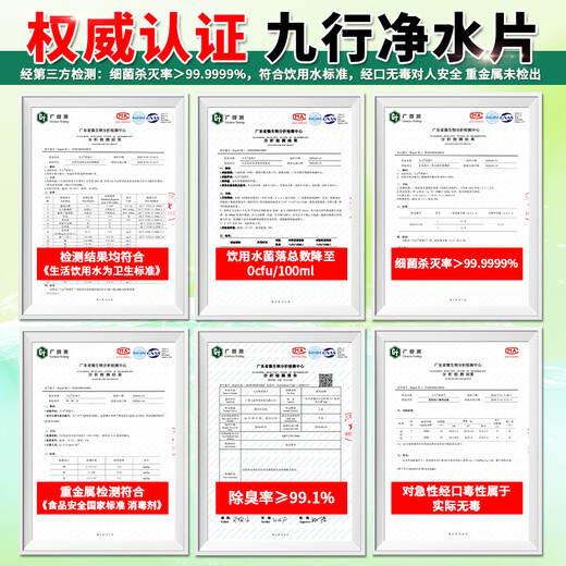 Jiuxing outdoor water purification tablets, drinking water disinfection and deodorization, 500 tablets, outdoor water purification, adventure combat preparation, survival effervescent tablets