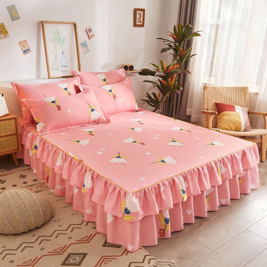 Baomei (BAOMEI) bed skirt single piece bed sheet bedspread Simmons anti-slip protective cover double-sided bedding bed skirt 1-Spring Breeze Dream 120*200 bed skirt single piece